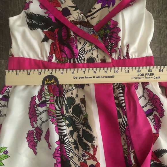Tibi Halterneck Wrap Silk Collared Dress Animal Print With Pockets Size 2 - Picture 8 of 11